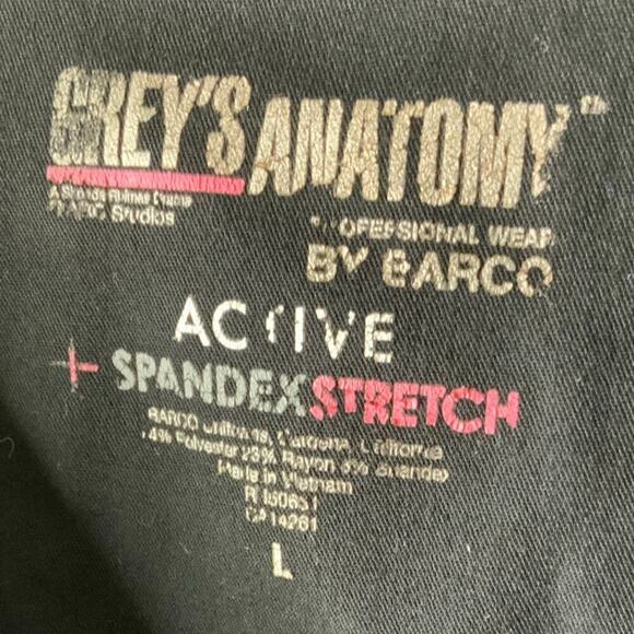 Greys Anatomy By Barco Scrub Shirt Womens L Short Sleeve V-Neck Active Stretch - Picture 8 of 8